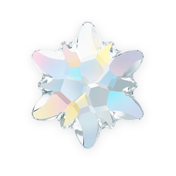 10 MM SWAROVSKI EDELWEISS FLAT BACK CRYSTALS 2753- CRYSTAL AB 72 PCS