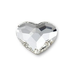 6 MM SWAROVSKI HEART FLAT BACK CRYSTALS 2808- CRYSTAL 288 PCS