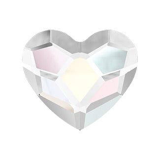 6 MM SWAROVSKI HEART FLAT BACK CRYSTALS 2808- CRYSTAL AB 288 PCS