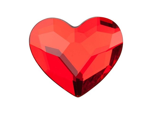 6 MM SWAROVSKI HEART FLAT BACK CRYSTALS 2808- LIGHT SIAM 288 PCS