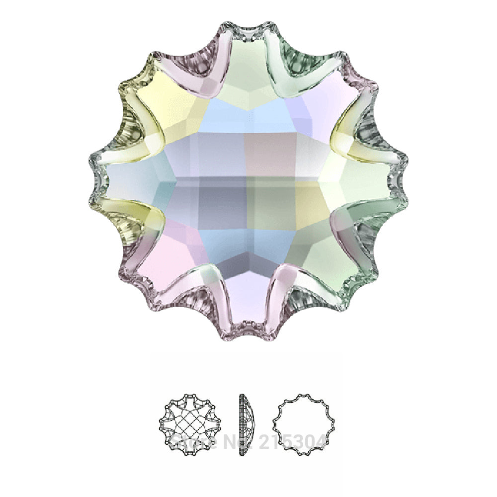 6 MM SWAROVSKI JELLYFISH FLATBACK CRYSTALS 2612- CRYSTAL 72 PCS